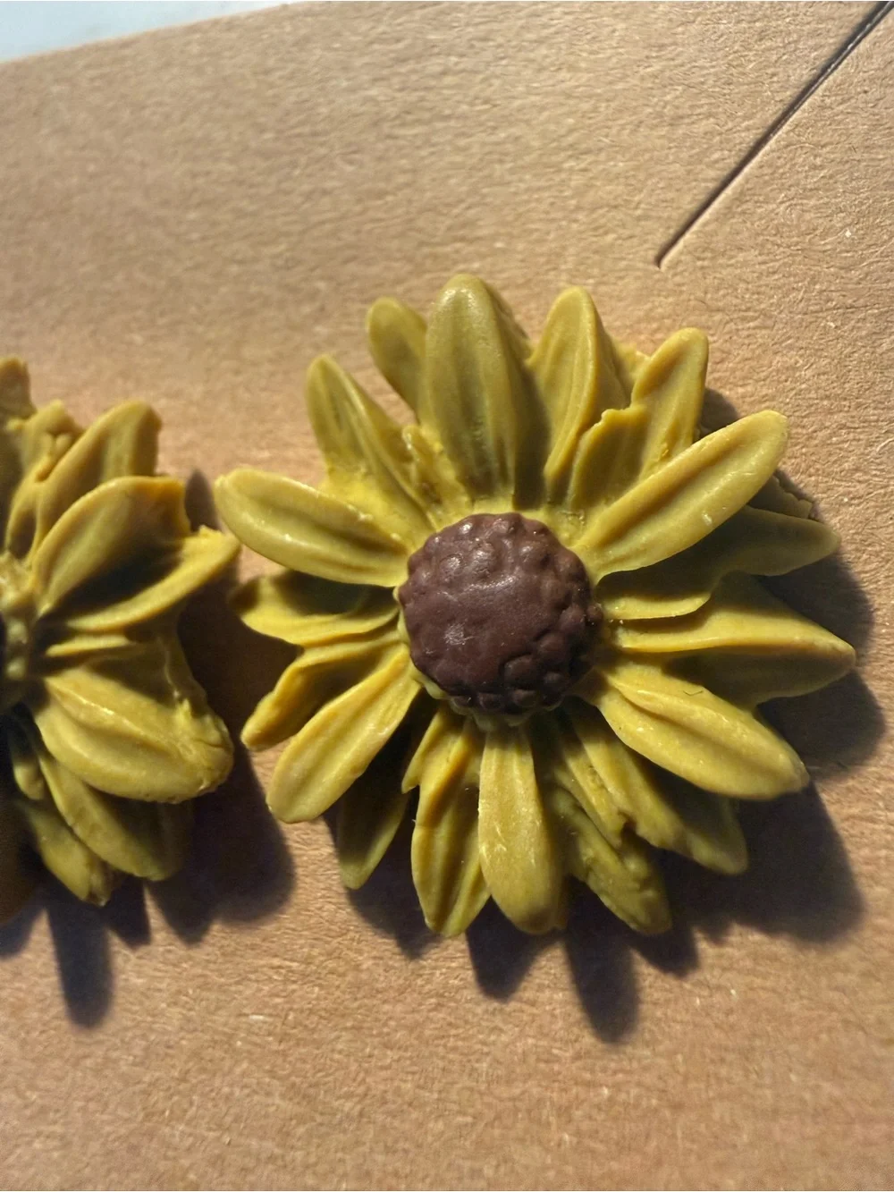 Handcrafted Sunflower Clay Stud Earrings